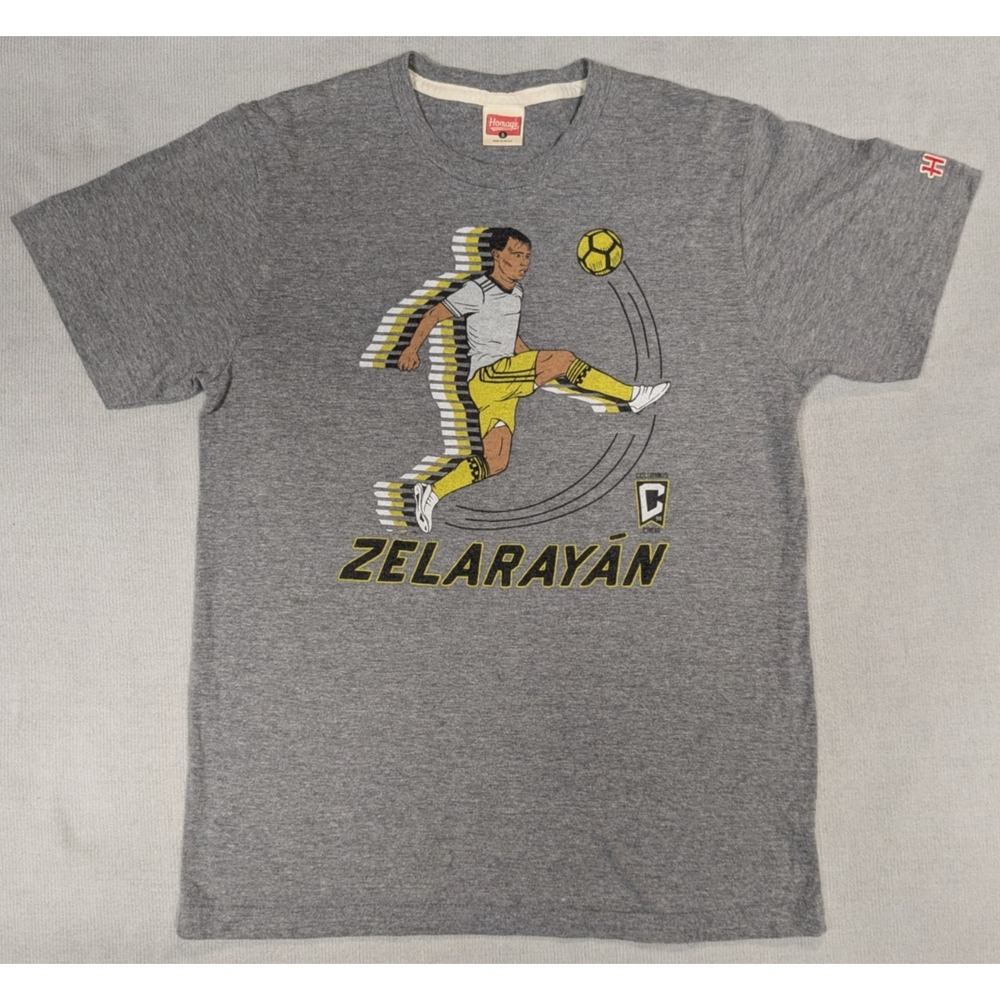 Columbus Crew Shirt Mens Small Gray Homage Soccer MLS Retro Lucas Zelarayan